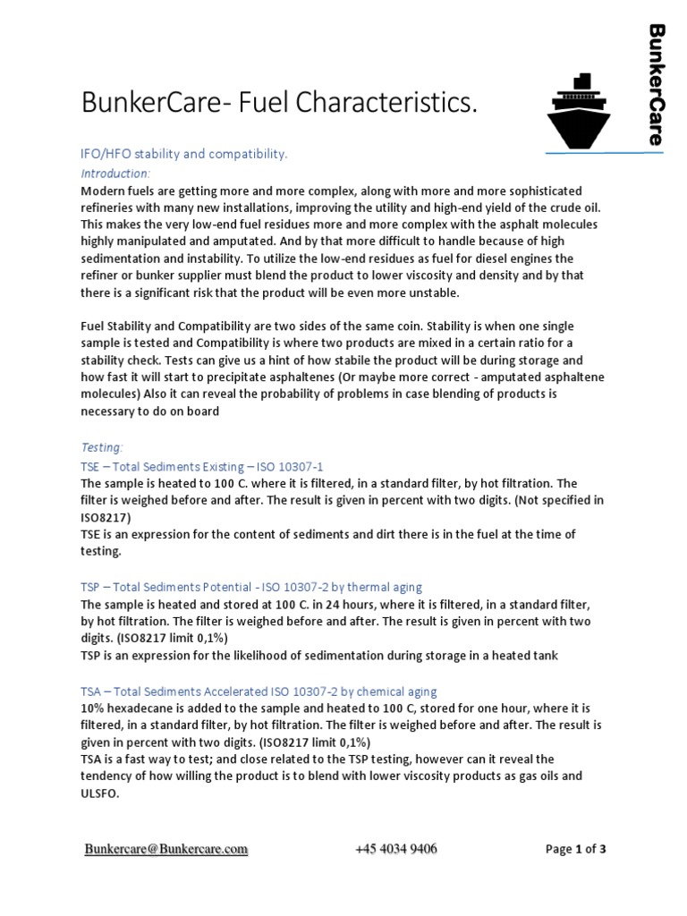 Stability & Compatibility PDF Fuel Oil Chemistry