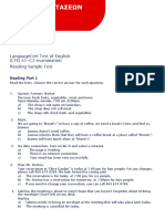 Languagecert Test of English (Lte) A1-C2 Examination Reading Sample Test