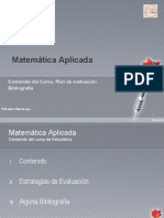 Matemática Aplicada -Contenido del curso, plan de evaluación y bibliografía (Noviembre 2021)