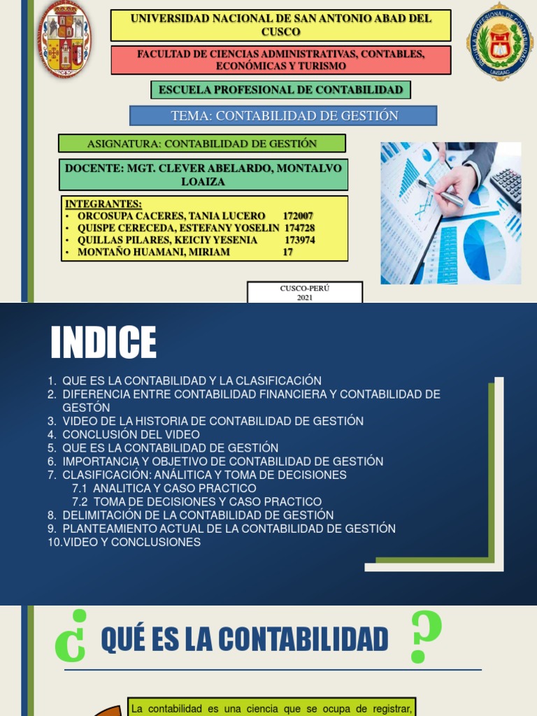 Qué Es La Contabilidad De Gestion Pdf Costo Contabilidad