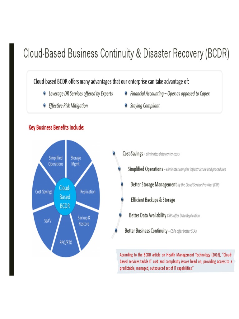 Cloud-Based BCDR Benefits Overview | PDF