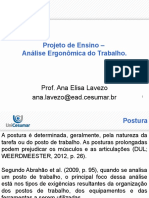 Projeto de Ensino - Análise Ergonômica Do Trabalho.: Prof. Ana Elisa Lavezo Ana - Lavezo@