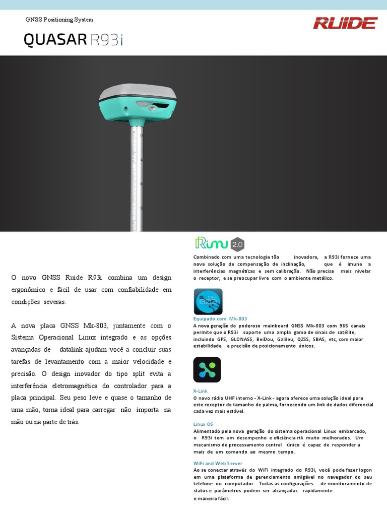 Ruide Quasar R93i Datasheet En.2108 Traduzido | PDF | Sistema de ...