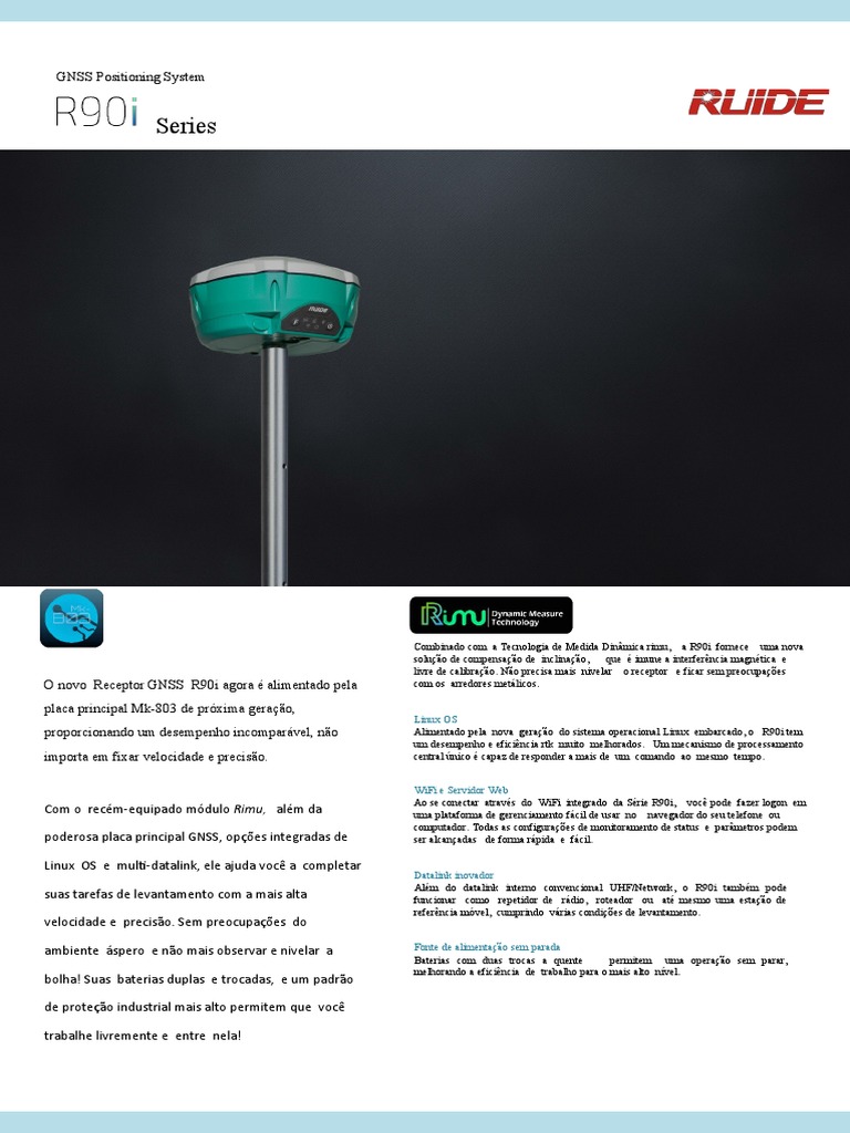 Receptor GNSS R90i: Alta Precisão e Eficiência | PDF | Wi-Fi | Linux