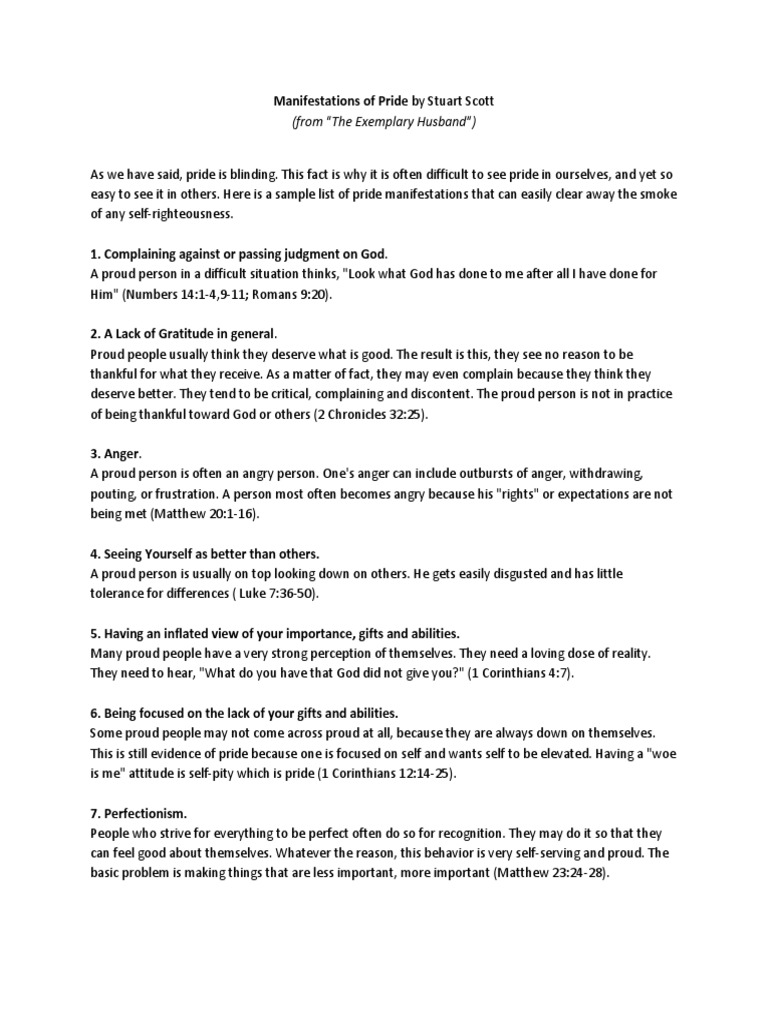 Manifestations of Pride by Stuart Scott PDF Anger