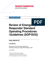 Review of Emergency Responder Standard Operating Procedures /guidelines (SOP/SOG)