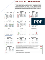 Calendario de Labores Del Poder Judicial 2022 Final