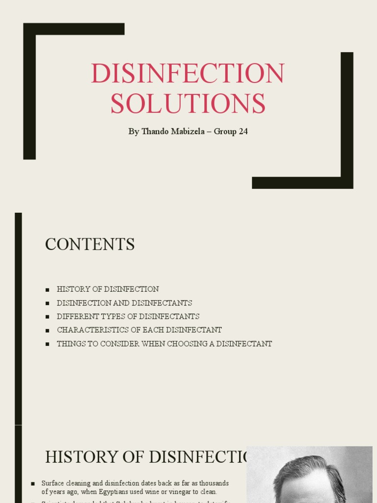 Disinfection Solutions Nursing PDF Disinfectant Life Sciences
