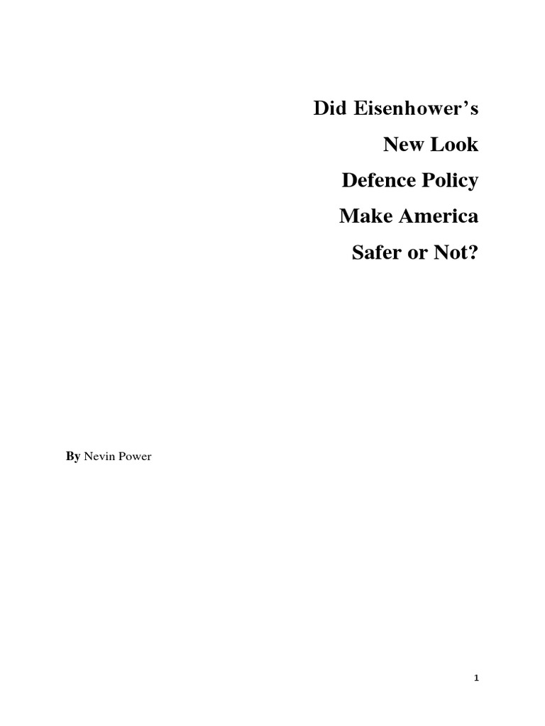 Did Eisenhowers New Look Defence Policy PDF Dwight D. Eisenhower