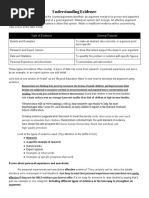 Understanding Evidence: Type of Evidence General Purpose