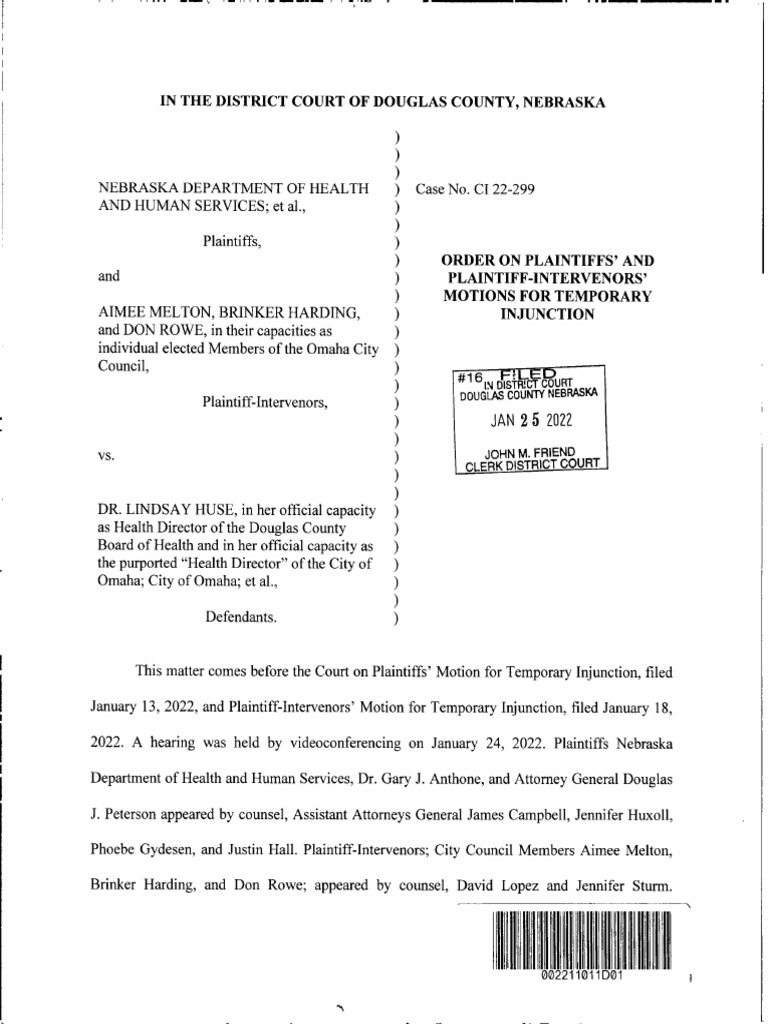 Nebraska Department of Health and Human Services Vs Dr. Lindsay Huse ...