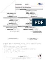 Constancia de pre-inscripción para trayecto inicial en Aldeas Universitarias