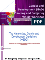 Gender and Development (GAD) Planning and Budgeting Training-Workshop