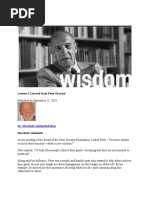 Lessons I Learned From Peter Drucker