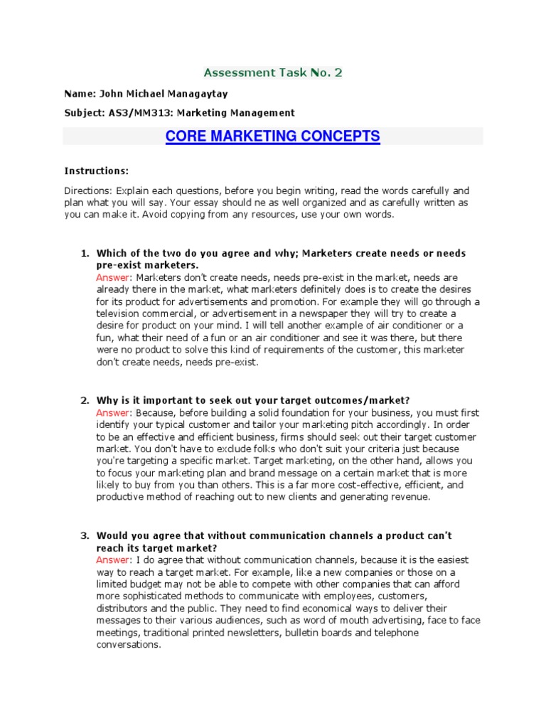 Core Marketing Concepts Explained | PDF | Marketing | Advertising