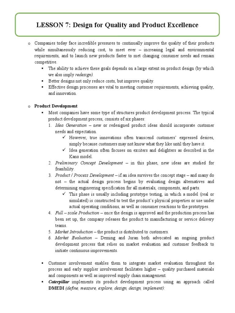 Design for Quality and Excellence | PDF | Reliability Engineering ...