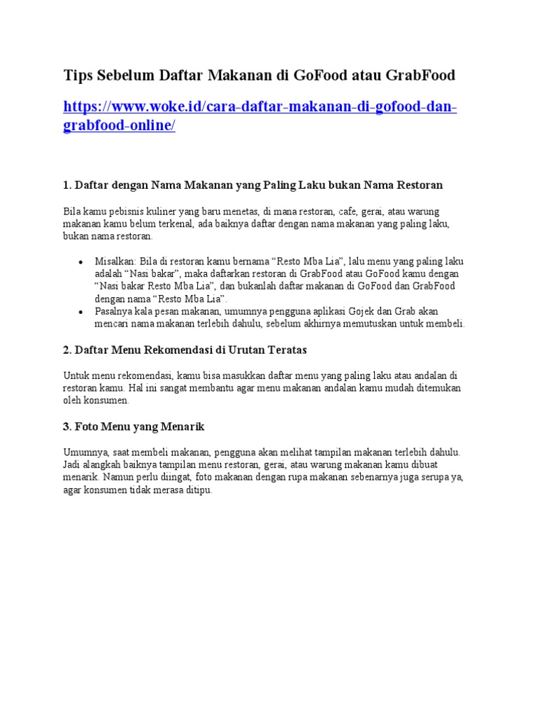 Tutorial Daftar Gofood Dan Grabfood PDF