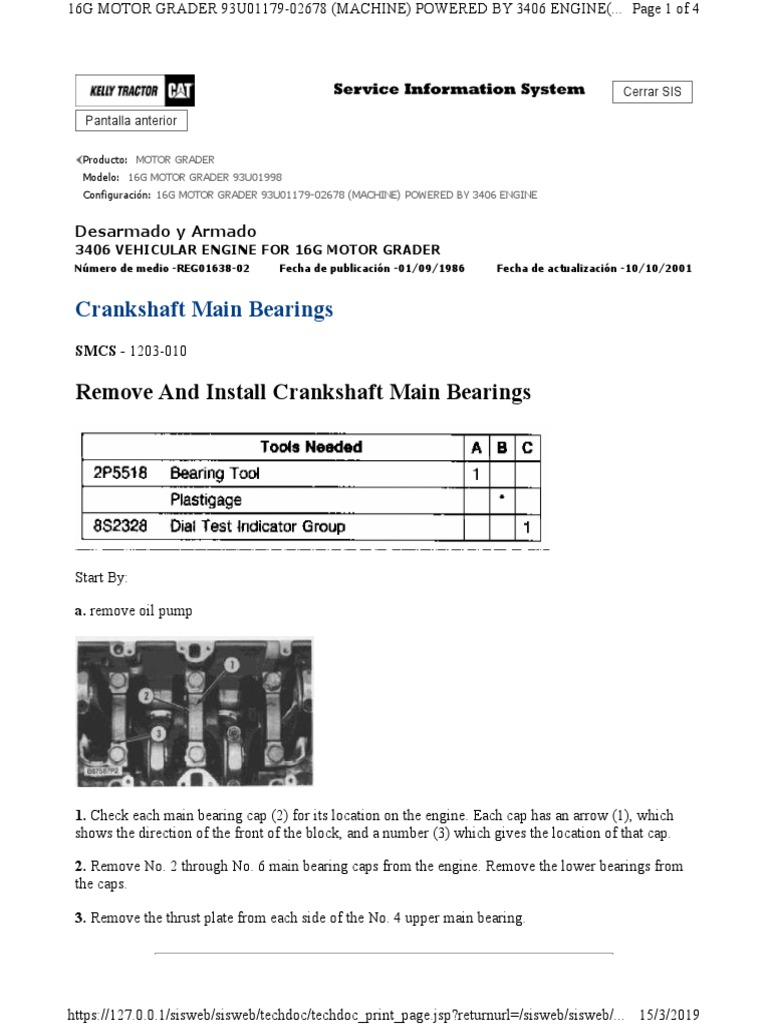 Remove and Install Crankshaft Main Bearings | PDF | Screw | Bearing ...