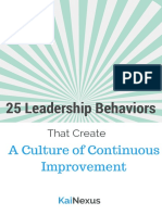 25 Leadership Characteristics that Create a Culture of Continuous Improvement