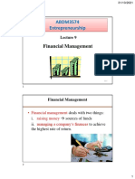 Financial management and projections for entrepreneurship lecture