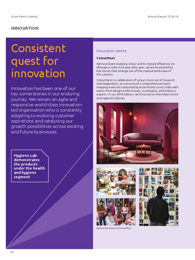 Asian Paints Annual Report 201819 Innovation PDF Innovation Paint