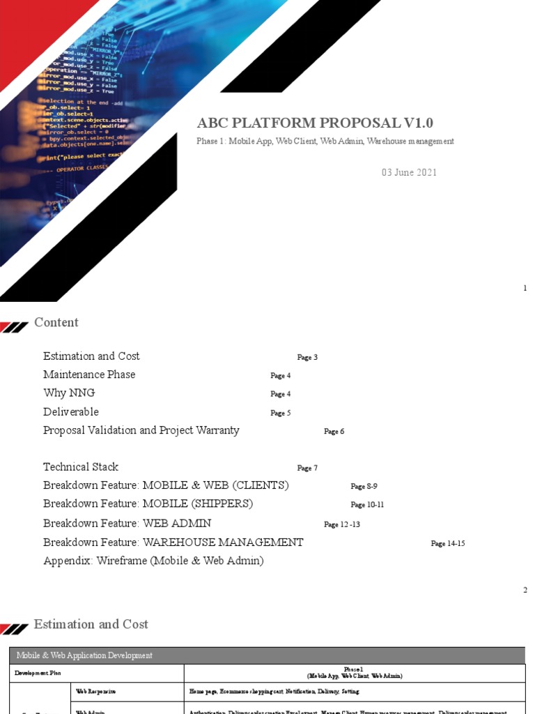 ABC Platform Proposal Overview | PDF | Mobile App | Web Application