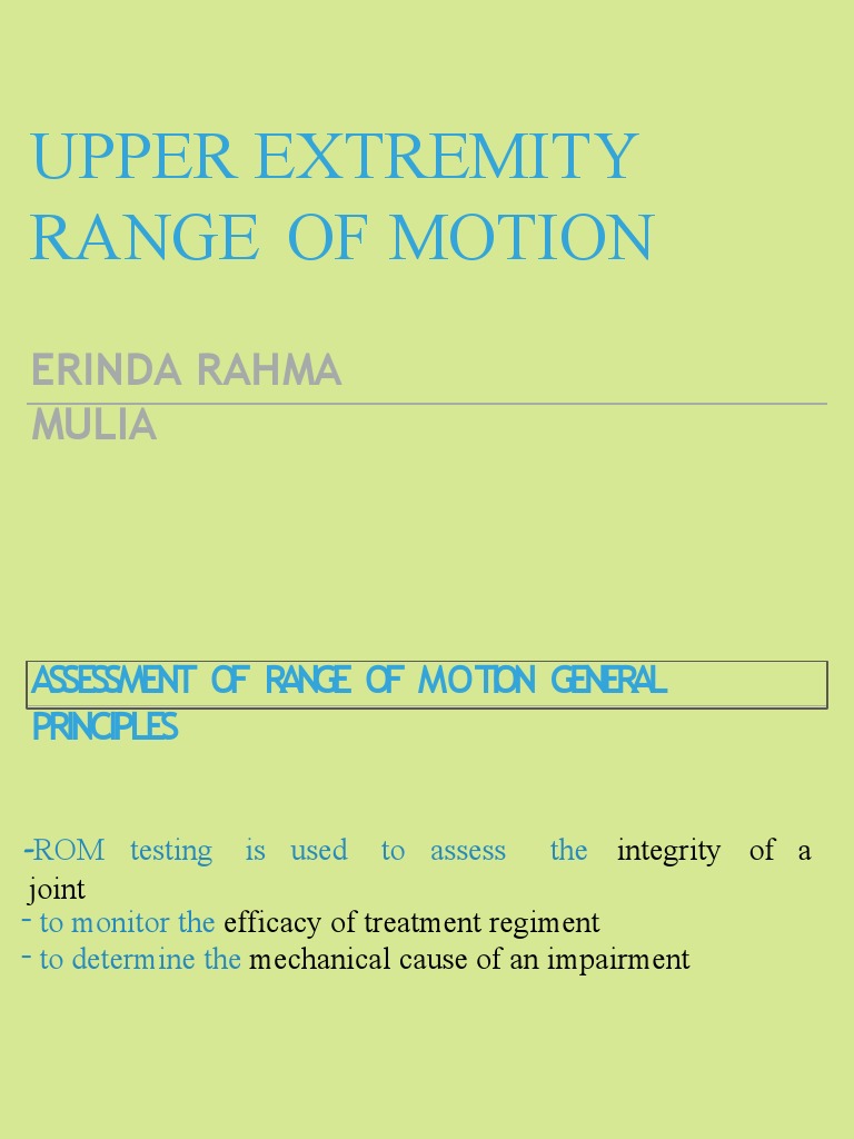 Upper Extremity Range of Motion Assessment | PDF | Anatomical Terms Of ...
