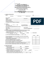 Department of Education: Learners Profile For The Implementation of Face To Face Classes S.Y. 2021-2022