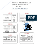 Jadual Pengawas Pusat Sumber Sekola 2020