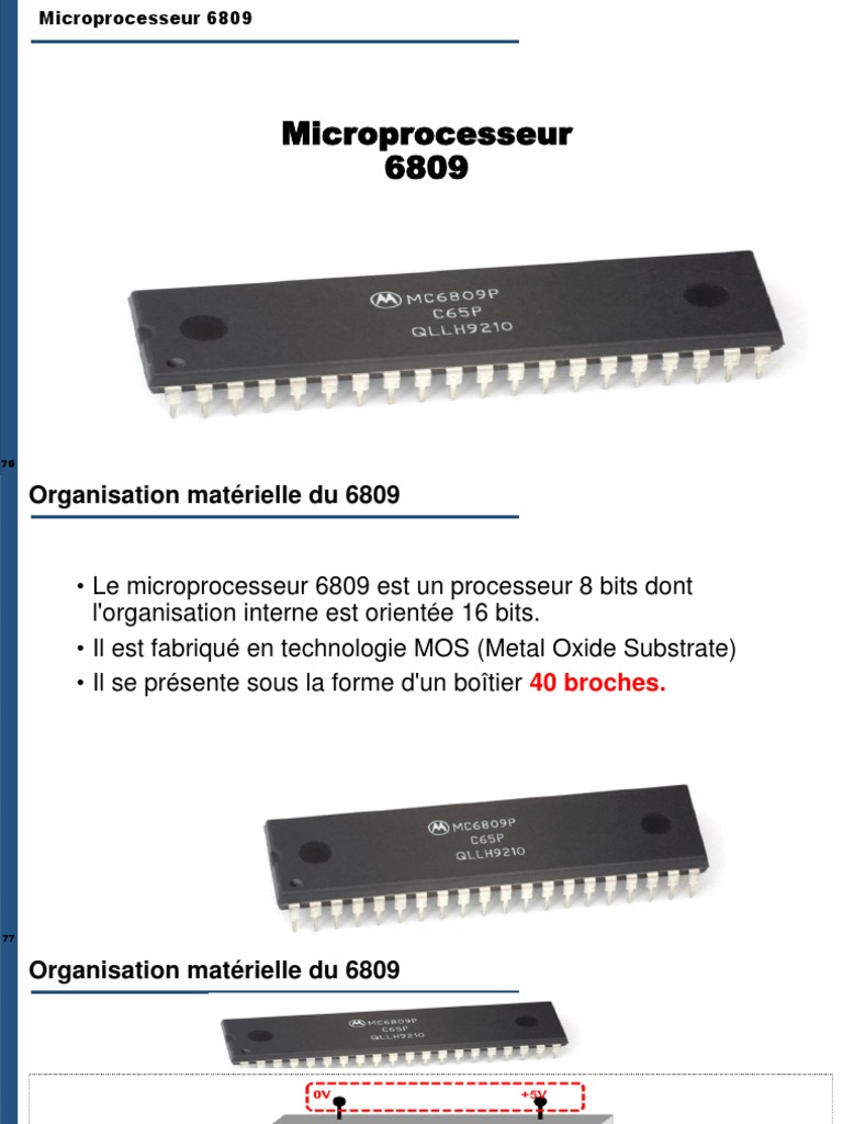 Microprocesseur 6809 : Architecture et Modes | PDF | Programme ...