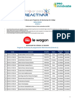 Publicación Resultados Bootcamps Etapa II Le Wagon