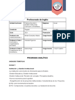 INGLES 2°AÑO - Práctica Docente PROGRAMA Y PLANIFICACIÓN - 2021