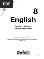 English: Quarter 2: Module 3 Compare and Contrast