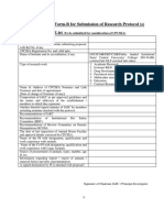 Check-List With Form-B For Submission of Research Protocol (S) Check-List