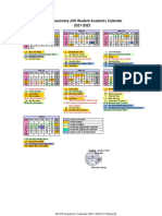 Santa Laurensia JHS Student Academic Calendar 2021-2022: Jan-22 Feb-22 Mar-22