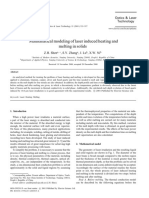 Mathematical Modeling of Laser Induced Heating and Melting in Solids