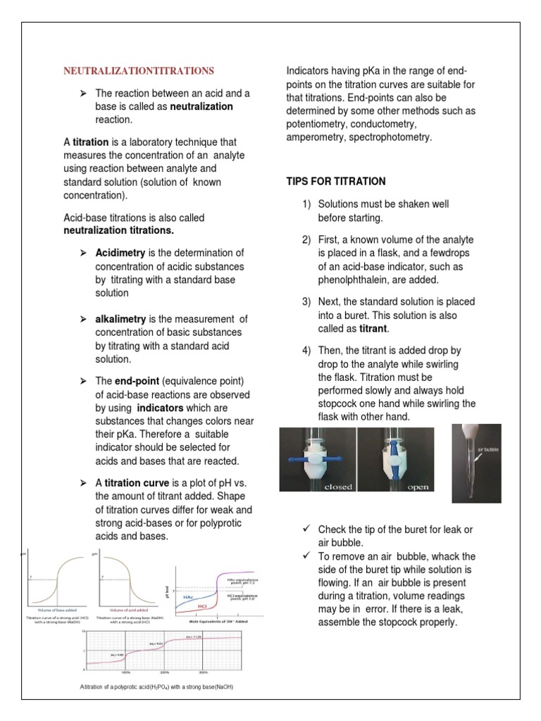 Anachem Neutralization PDF Chemistry Titration