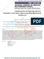 A D U E: M - R A: Ssessing Eterminants of Rbanization in Thiopia Towards A Ulti Method Esearch Pproach