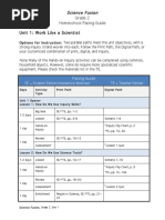 Grade 2 Homeschool Pacing Guide Unit 1: Work Like A Scientist