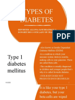 Types of Diabetes: Reporter: Allona Jane Beatrice G. Donghit Bsn-3 Our Lady of Charity