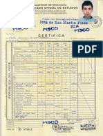 Certificado de Estudios Carlos Francisco Blondet