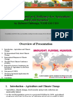 Climate Change and Its Challenges For Agriculture and Food Security Essc Presentation January 2016