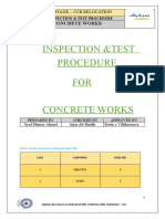 Inspection and Test Procedure - Concrte Works