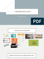 Business finance sources selection