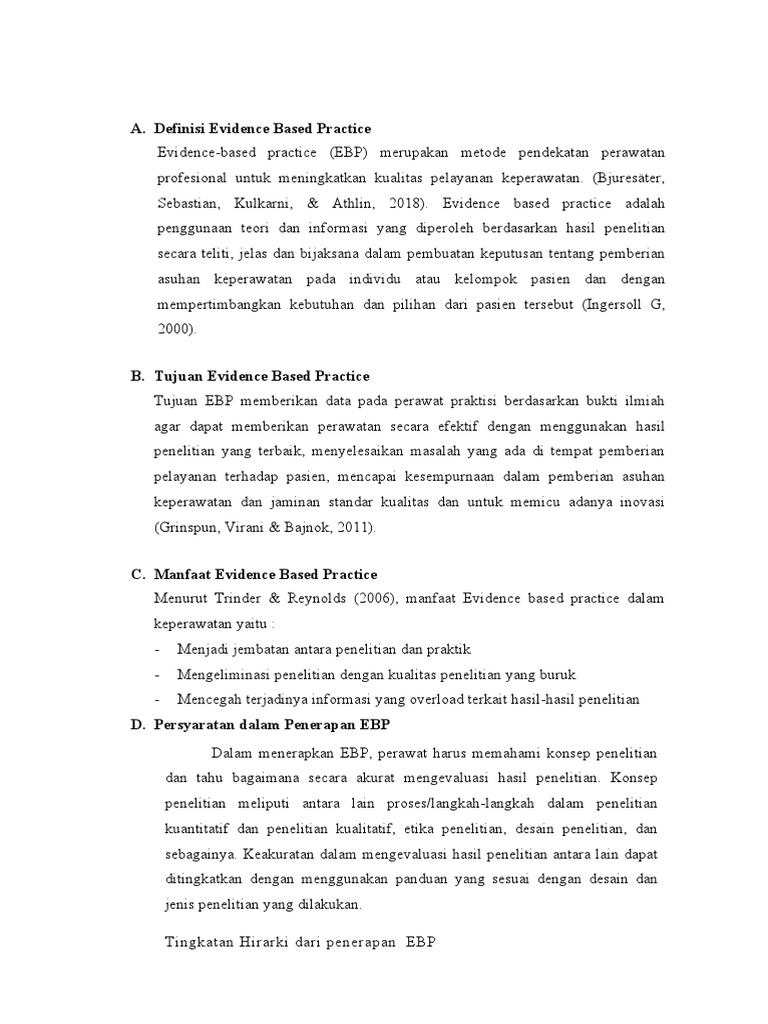 Penerapan Evidence Based Practice Keperawatan | PDF