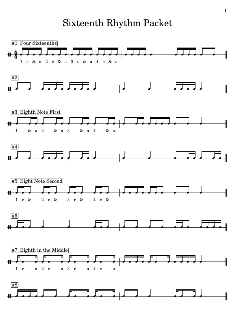 Sixteenth Rhythm Packet | PDF