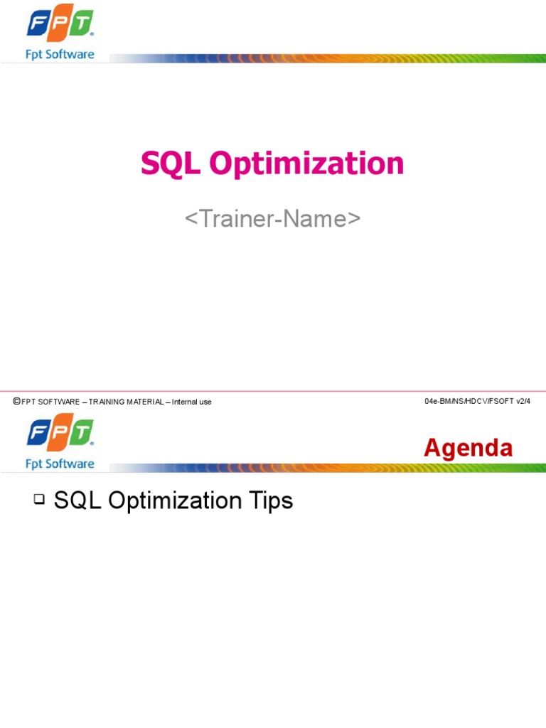 SQL Optimization | PDF | Sql | Information Technology Management