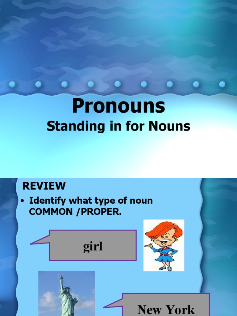 Pronouns Standing in For Nouns PDF Pronoun Grammatical Number