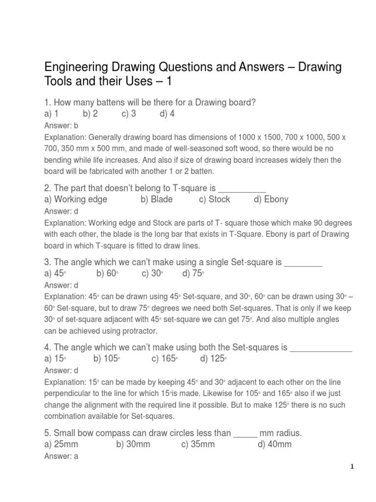 Engineering Drawing Q&A Guide | PDF | Circle | Geometry