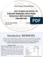 MATLAB Model for Evaluating Biodiesel Yield from Different Feedstocks